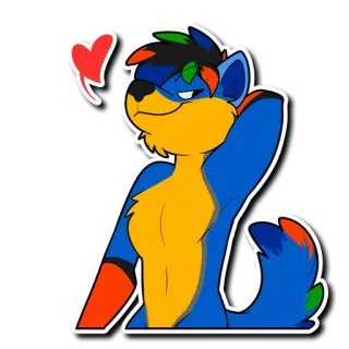 😘 Furry, Anthropomorph, Tier, Herz, Cartoon, Sticker, Bunt, Süß telegram sticker