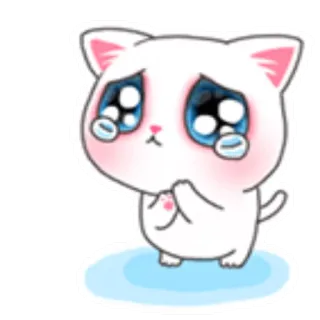 😢 chat, kawaii, autocollant, mignon, triste, pleurer, emoji telegram sticker