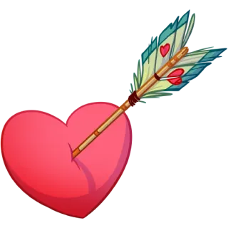 💘 Herz, Pfeil, Liebe, Valentinstag, Romantisch, Cartoon whatsapp sticker