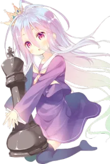 😄 Shiro No Game No Life Anime, Manga, Kawaii, Cô gái, Cờ vua, Shiro, No Game No Life whatsapp sticker