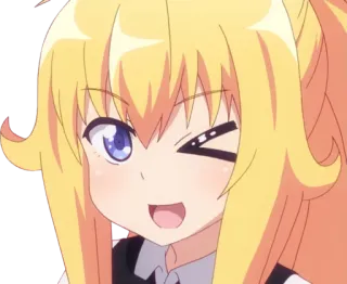 😆 anime, cartoon, girl, wink whatsapp sticker