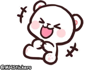 🤣 @MHStickers bear, cute, sticker, cartoon, laughing, joyful whatsapp sticker