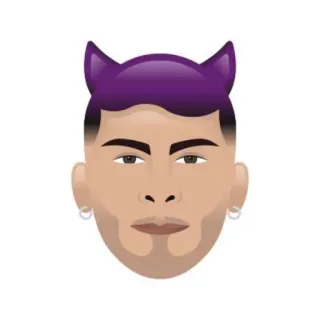 👿 emoji, face, portrait, devil horns, illustration, cartoon telegram sticker