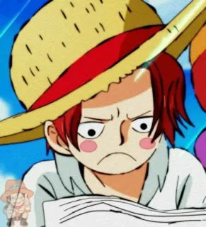 😞 Luffy One Piece Luffy, One Piece, Anime, Manga, Kreskówka, Postać telegram sticker