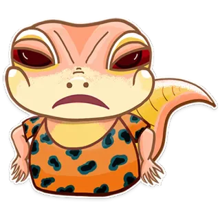 😠 lizard, cartoon, angry, animal, reptile, character telegram sticker