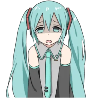😩 Hatsune Miku Anime, Vocaloid, Hatsune Miku, Süß, Traurig, Mädchen, Charakter telegram sticker