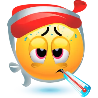 🤒 chory, emoji, gorączka, choroba, termometr, smutny telegram sticker