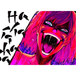 😂 Ha Ha Ha anime, creepy, horror, evil, insane, villain telegram sticker