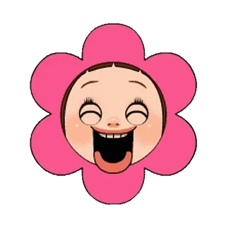🌸 flor, lengua, feliz, dibujo animado, cara, rosa telegram sticker
