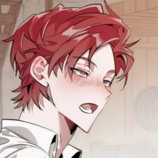🥀 anime, male, red hair, character, cartoon, art telegram sticker