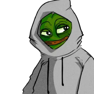 😏 Pepe the Frog pepe, grenouille, sweat à capuche, mème telegram sticker