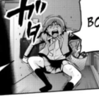 😨 BO choque, pânico, mangá, expressão, medo, surpresa telegram sticker