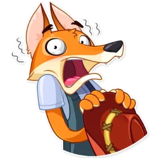 ⚪️ キツネ, 漫画, びっくり, 恐怖, 動物, かわいい, ステッカー whatsapp sticker