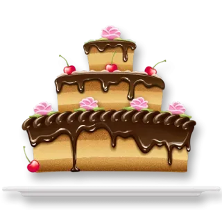 🎂 gâteau, dessert, chocolat, cerise, nourriture, sucré whatsapp sticker