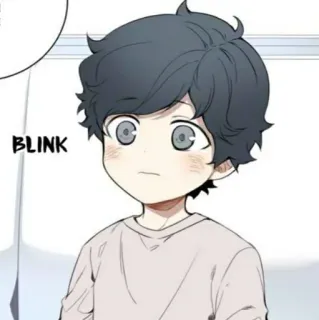 😕 BLINK niño, anime, dibujo animado, niño, manga telegram sticker