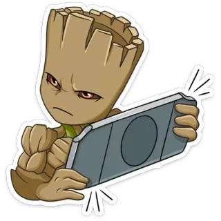 😠 Groot Groot, Marvel, Video game, Kartun, Karakter, Stiker telegram sticker