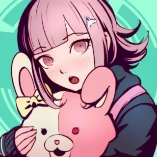 😮 Chiaki Nanami Danganronpa อนิเมะ, ตัวละคร, ผมสีชมพู, วิดีโอเกม, Danganronpa, Chiaki Nanami telegram sticker