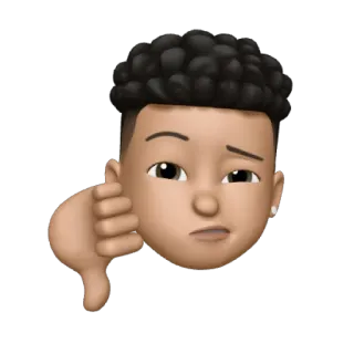 😁 Палец вниз, Эмодзи, Дизлайк, Мультфильм, Цифровое искусство whatsapp sticker