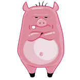 🙅‍♂️ Schwein, Cartoon, Tier, Rosa, Lustig, Grumpy telegram sticker