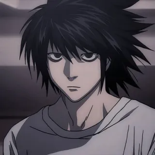 😕 L Death Note anime, character, L, Death Note telegram sticker