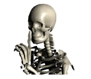 🤐 scheletro, shh, silenzio, tranquillo, morte, teschio, osso, halloween telegram sticker