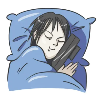 😴 schlafend, waffe, anime, decke, kissen whatsapp sticker