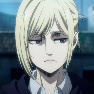 ⚔️ Historia Reiss Attack on Titan anime, character, blonde, expression, historia reiss, attack on titan telegram sticker
