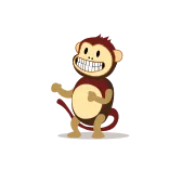 🥳 macaco, gesto, ofensivo, desenho animado, animal telegram sticker