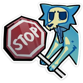 🛑 STOP Biển báo dừng, Bộ xương, Phim hoạt hình, Động vật, Biển báo giao thông telegram sticker