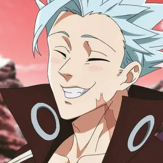 😁 Ban The Seven Deadly Sins Аниме, Семь смертных грехов, Бан, Грех лиса, Бессмертие, Персонаж аниме, Улыбающийся telegram sticker
