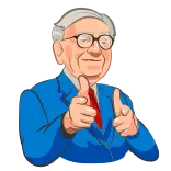 😉 Warren Buffett Warren Buffett, Investisseur, Finance, Bourse, Milliardaire, Dessin animé, Costume bleu whatsapp sticker