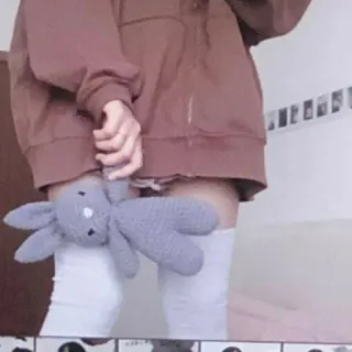 ☁️ brinquedo, coelho, bicho de pelúcia, pelúcia, menina, fofo, estético telegram sticker