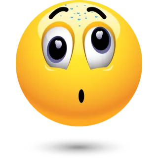 😯 表情符号, 惊讶, 震惊, 害怕 telegram sticker