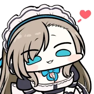 ❤️ Anime, Maid, Imut, Kawaii, Hati, Chibi, Manga, Gadis telegram sticker