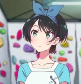 🤔 Ruka Sarashina Rent-A-Girlfriend อนิเมะ, ผู้หญิง, ตัวละคร, น่ารัก, แฟนเช่า whatsapp sticker