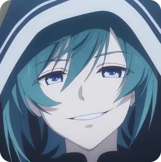😎 animé, manga, suffisant, souriant, capuche telegram sticker