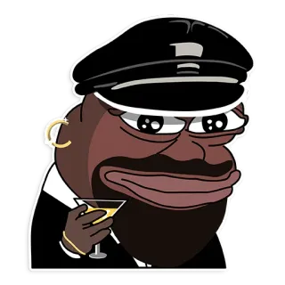 🧑‍✈️ Pepe the Frog Pepe the Frog, meme, cartoon, character, drinking, cocktail, hat telegram sticker