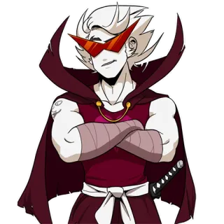 😏 Dirk Strider Homestuck Dirk Strider, Homestuck, miecz, peleryna, okulary, anime, postać telegram sticker
