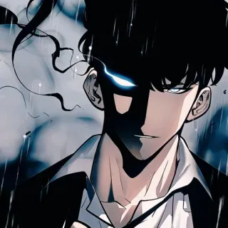 🧬 Sung Jinwoo Solo Leveling anime, solo leveling, sung jinwoo, manhwa, dark, character, fantasy telegram sticker