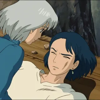 ⚜ Howl Howl's Moving Castle El Castillo Ambulante, Anime, Studio Ghibli, Howl, Sophie, Amistad, Fantasía telegram sticker
