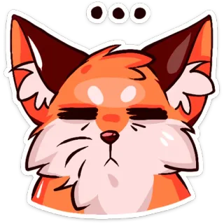 😑 ... лиса, животное, оранжевый, сонный, мультфильм, милый whatsapp sticker