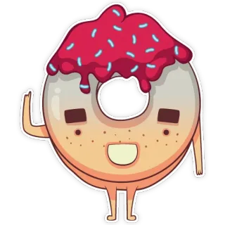 😶 donat, kartun, imut, makanan penutup, manis, makanan, taburan telegram sticker