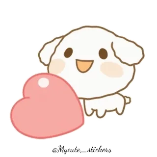 🥰 perro, cachorro, corazón, lindo, amor, kawaii telegram sticker
