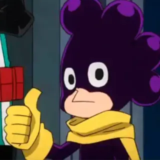🎭 Minoru Mineta My Hero Academia Аниме, Моя геройская академия, Минору Минэта, Персонаж, Большой палец вверх whatsapp sticker