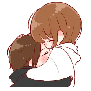 🐾 peluk, pasangan, kasih sayang, imut, kartun, cinta, anime, persahabatan whatsapp sticker