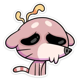 😢 animal, cartoon, sad, cute, sticker whatsapp sticker