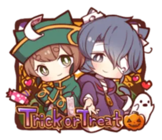 🎃 Trick or Treat Halloween, Truco o trato, Caramelos, Calabaza, Fantasma, Disfraz telegram sticker
