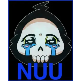 😖 NUU crying, sad, skull, cartoon, tears, emotion telegram sticker