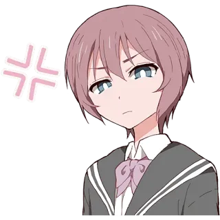 😠 anime, angry, pink hair, annoyed, cute telegram sticker