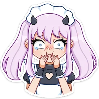 ☺️ Anime, Kawaii, Dämon, Maid, Süß telegram sticker